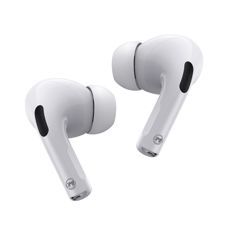 Maxon Pro-4 Generation 2 | Maxon Pro Wireless TWS Earbuds | White Stem Design | Bluetooth 5.3 | ANC + ENC | 35H Playtime | Deep Bass | Touch Control | Type-C*